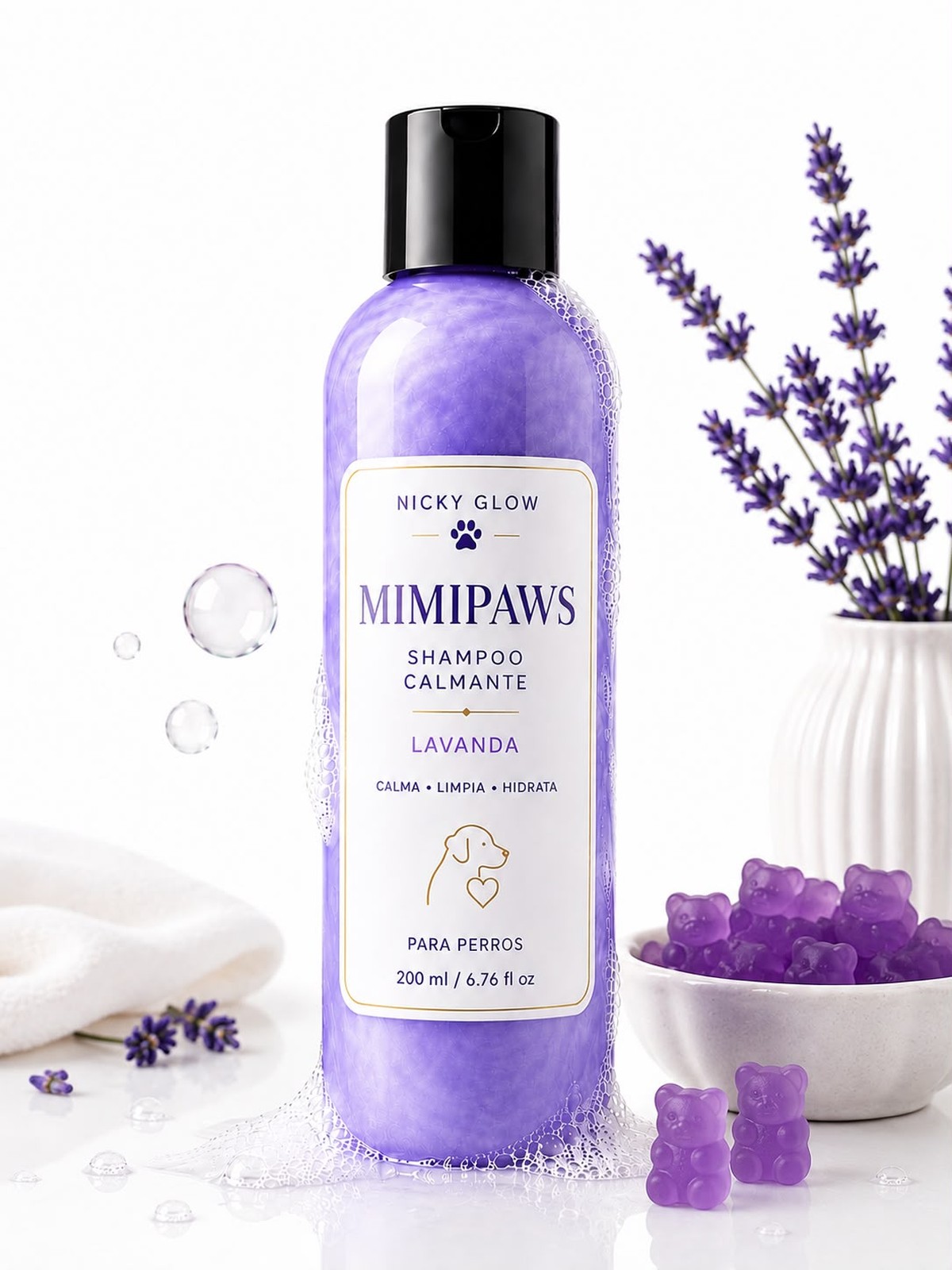 MimiPaws — Shampoo Calmante de Lavanda